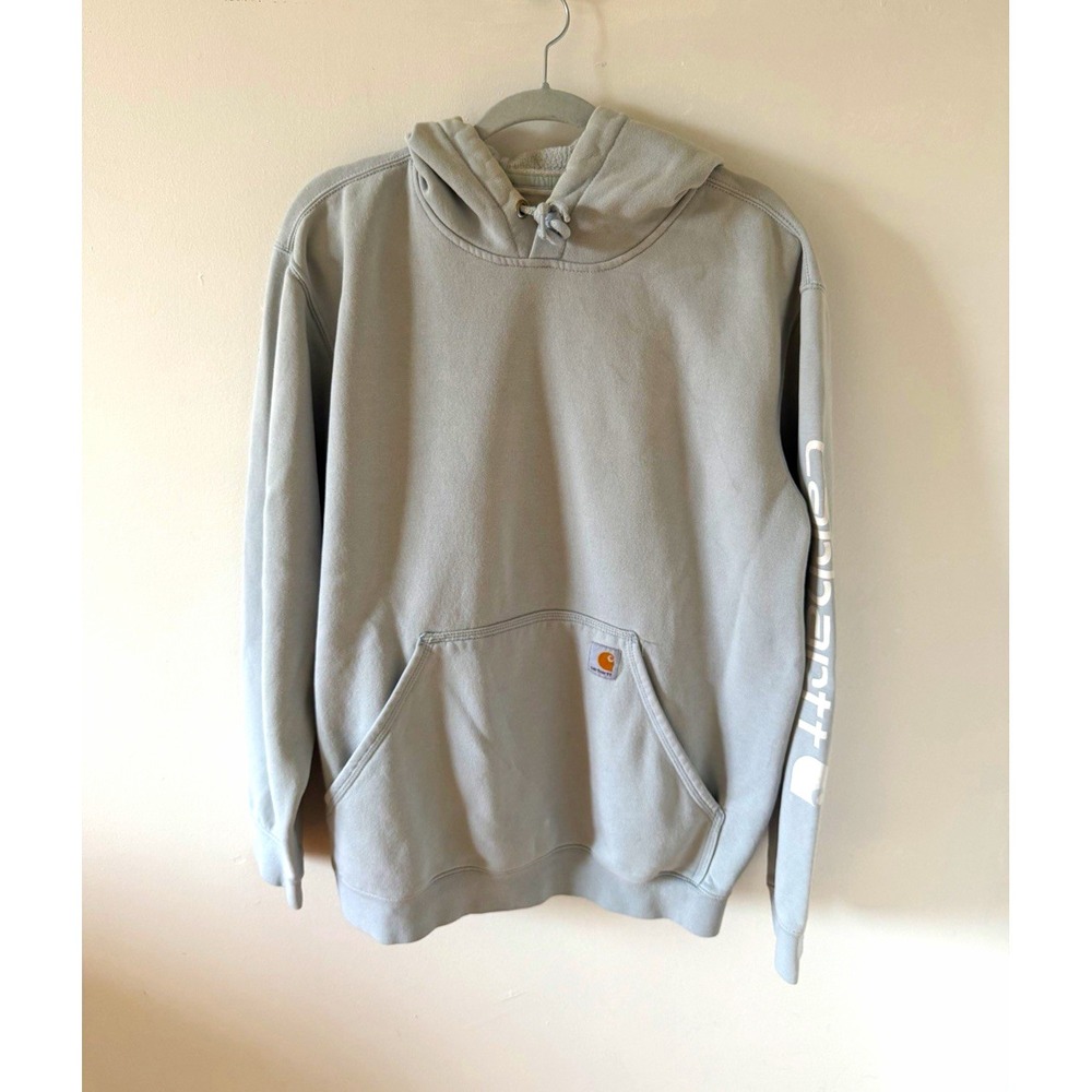 Carhartt K288 H13 Hoodie Mens Large Tourmaline Heather Sleeve Logo Hoodie